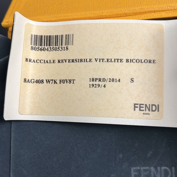 BRAND NEW FENDI BRACCIALE REVERSIBILE VIT.ELITE BICOLORE SMALL - Picture 7 of 7